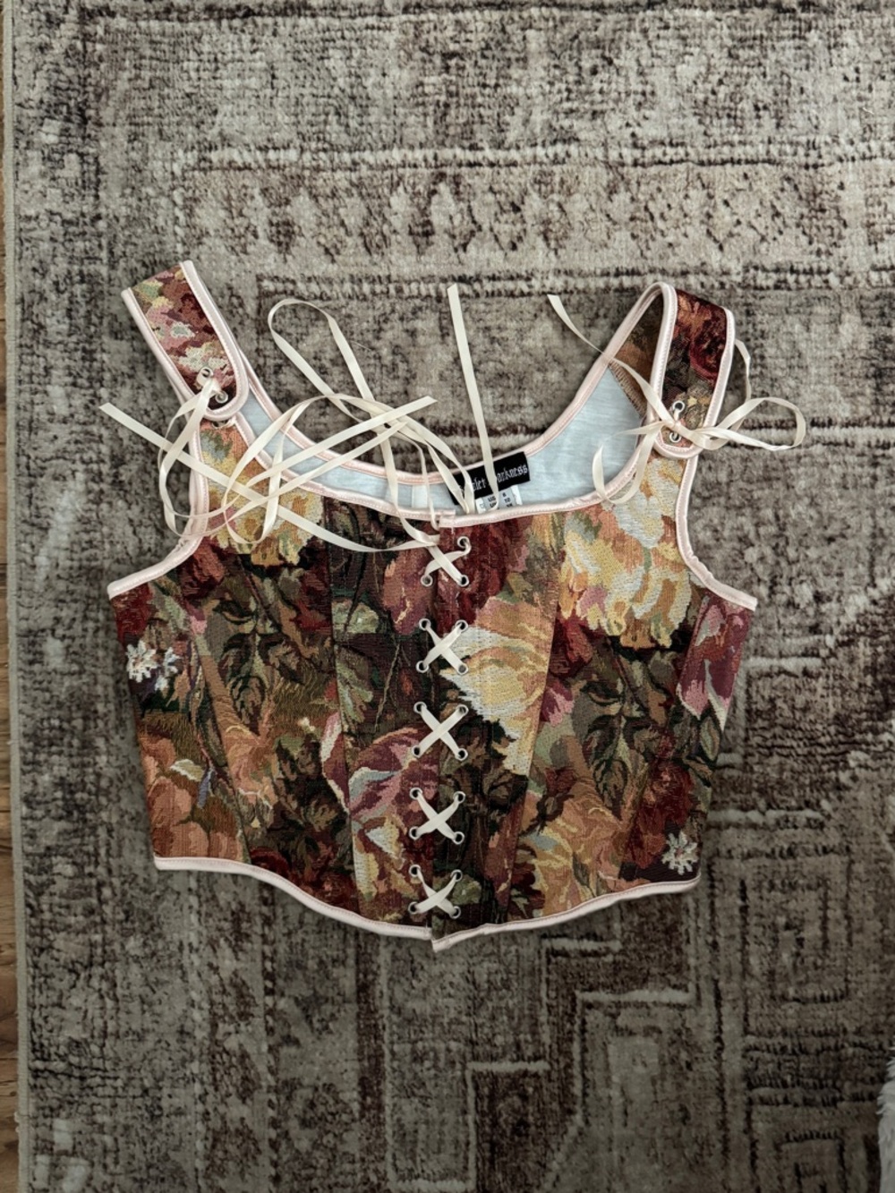 Floral Lace-Up Corsets - Assorted Colors - Picture 4 of 6